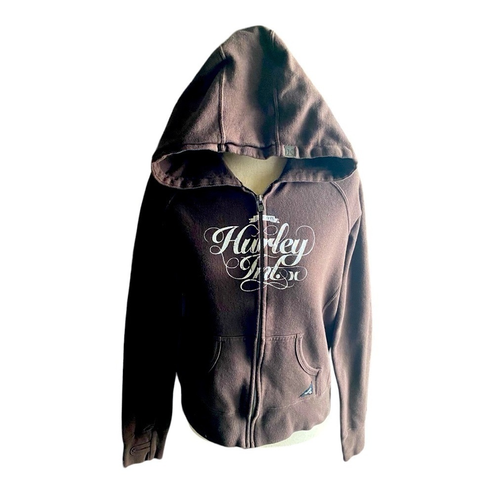 HURLEY-BROWN HOODIE-SIZE LARGE
